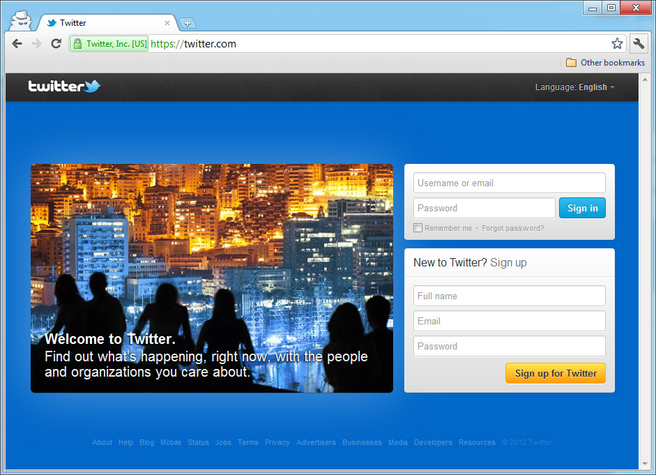 Teste de design do Twitter
