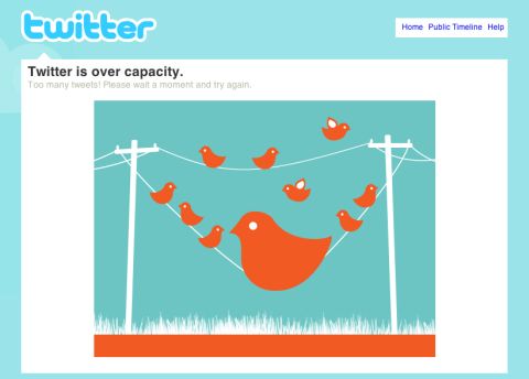 Twitter: O Twitter est&aacute; sobrecarregado.