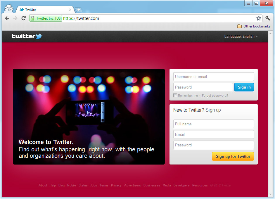 Teste de design do Twitter