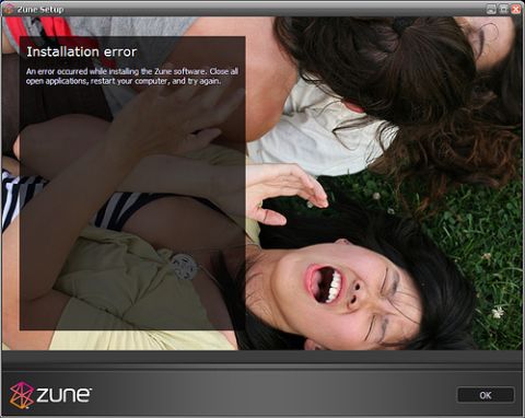 Zune: Erro de Instala&ccedil;&atilde;o
